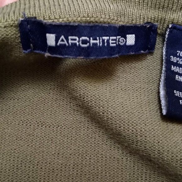 𝅺Architect Teen Bottom Up Green Olive Long Sleeve Sweater Size S- - Picture 4 of 4